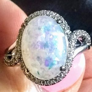NEW Art Nouveau Style Opal 925 Silver Ring 🌹